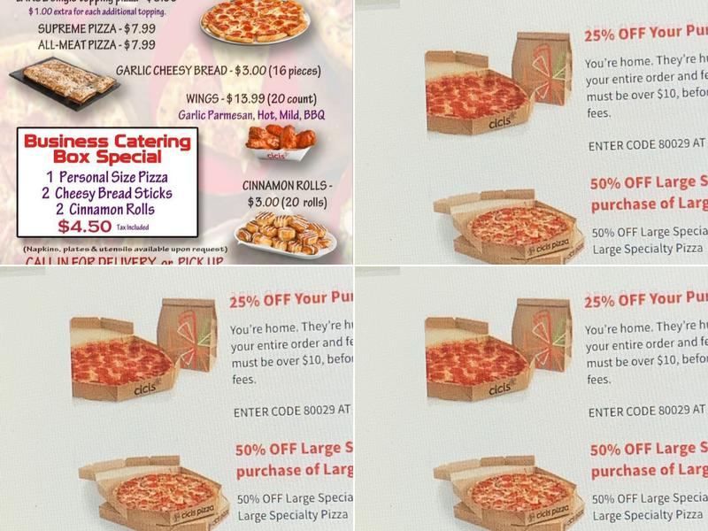 Cicis Pizza Menu