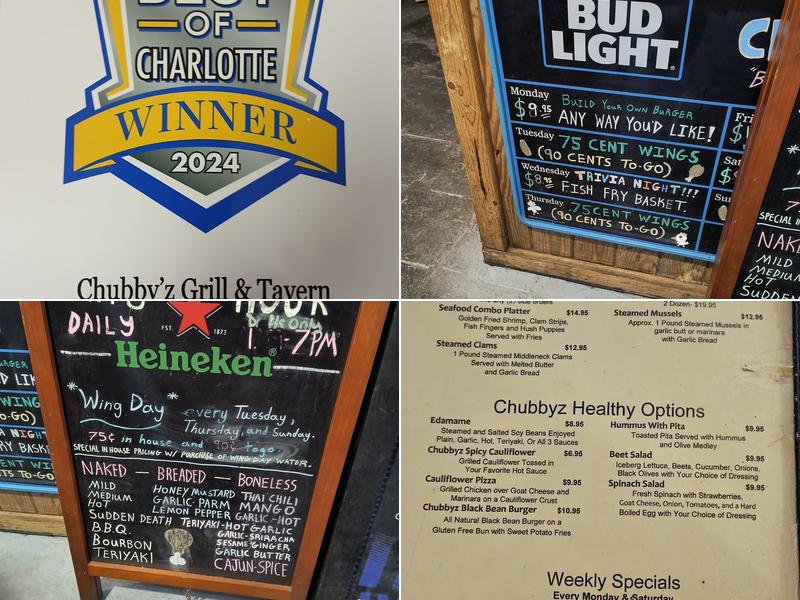 Chubby'z 2 Grill & Tavern Menu