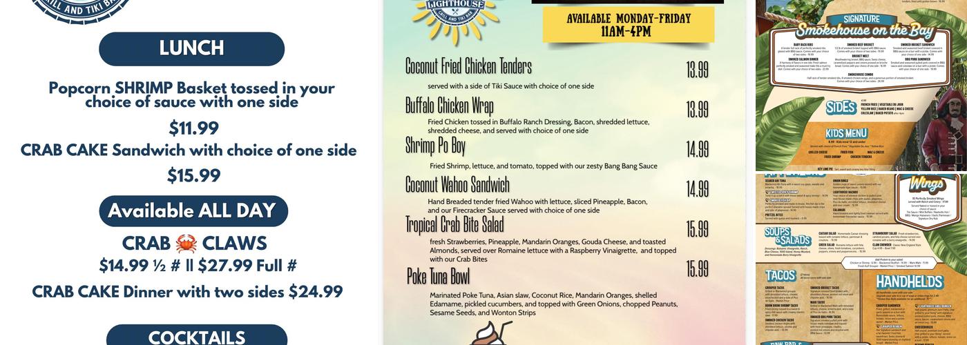 Lighthouse Grill and Tiki Bar Menu