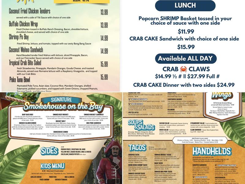 Lighthouse Grill and Tiki Bar Menu