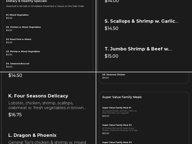 New Sing Mee Kitchen Menu