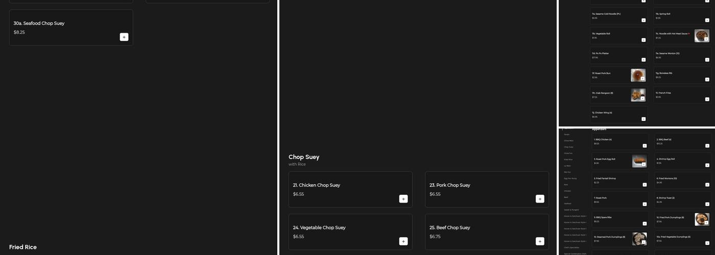 Po-Sing Kitchen Menu