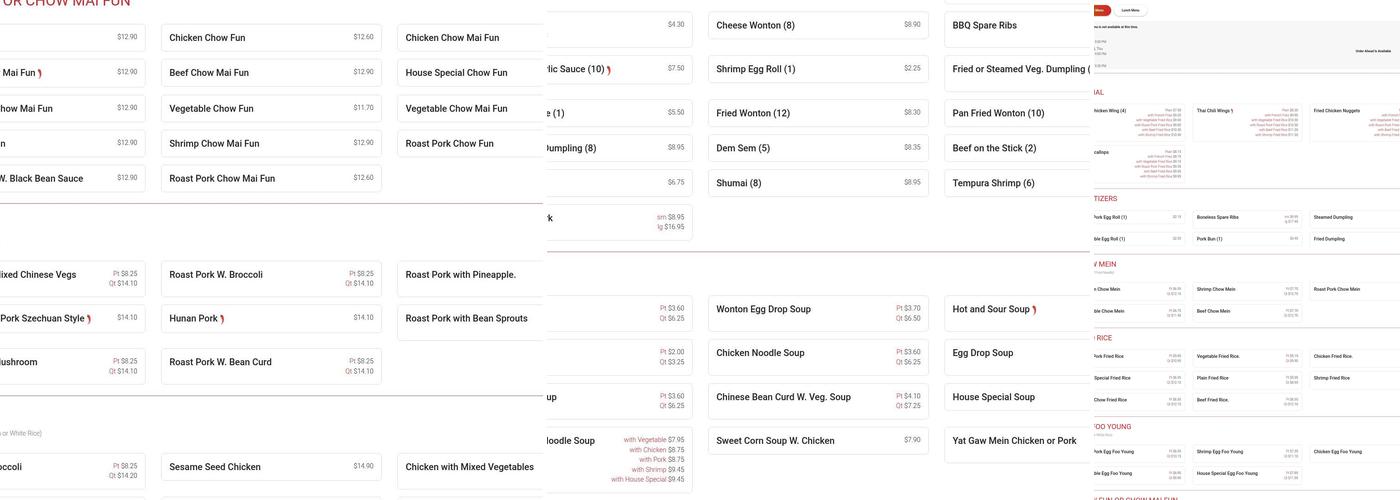 Chung Hing Chinese Kitchen/ Bellmore Menu