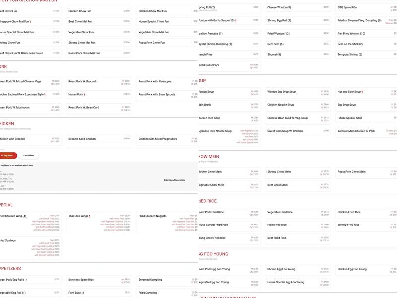 Chung Hing Chinese Kitchen/ Bellmore Menu