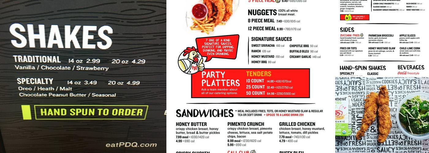 PDQ Chicken Menu