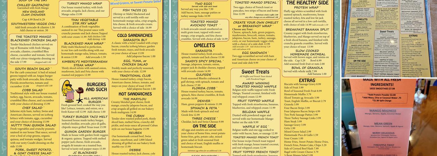 Toasted Mango Cafe Menu