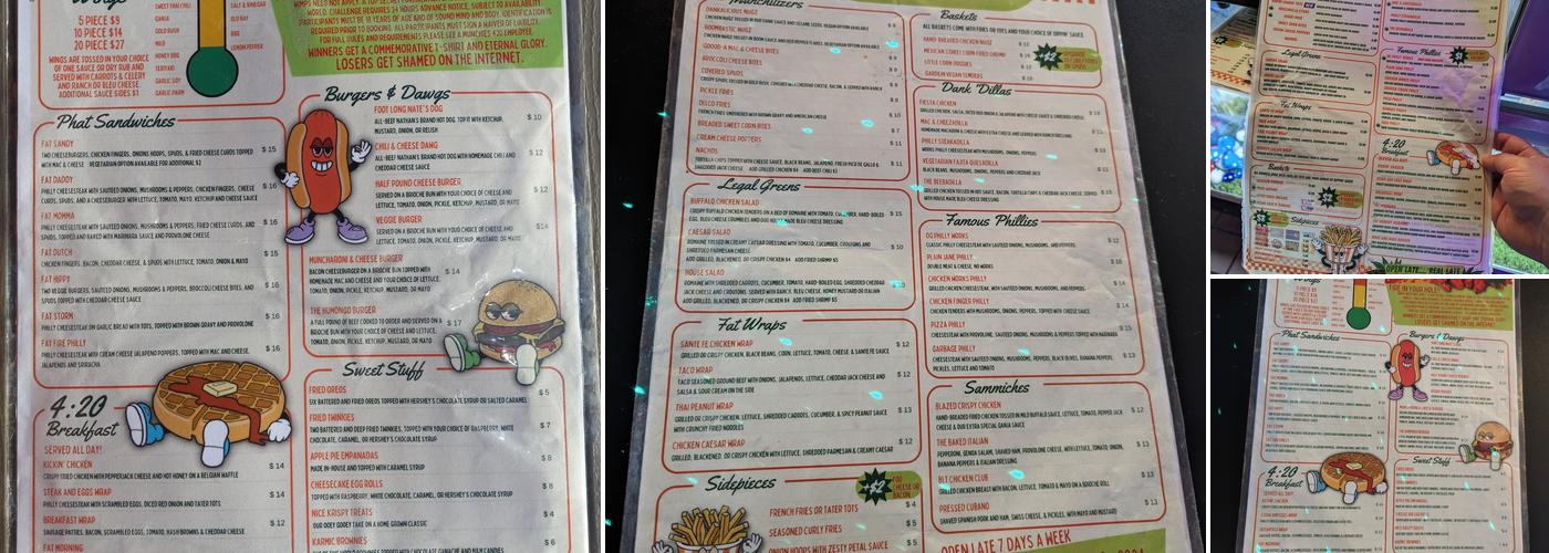 Munchies 420 Cafe Menu