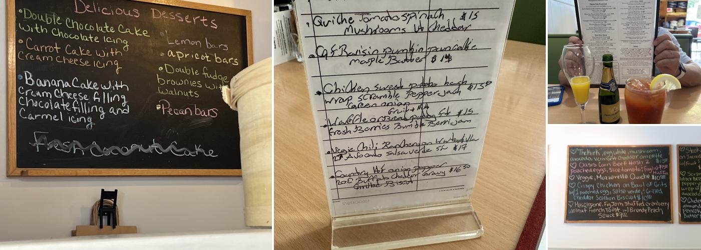 The Oasis Cafe & Bakery Menu