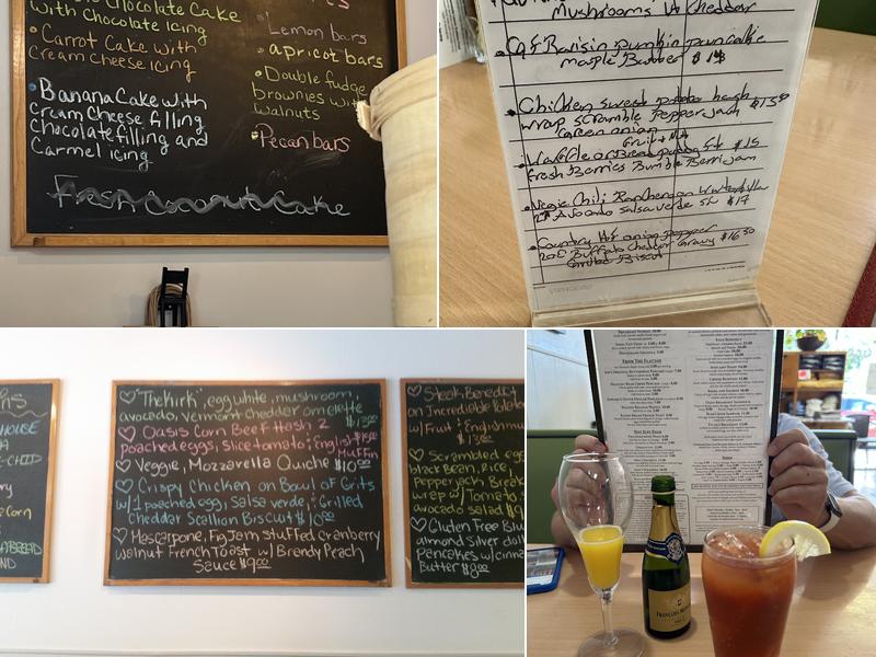 The Oasis Cafe & Bakery Menu