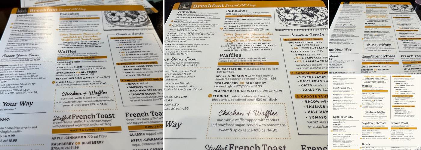 Keke's Breakfast Cafe Menu