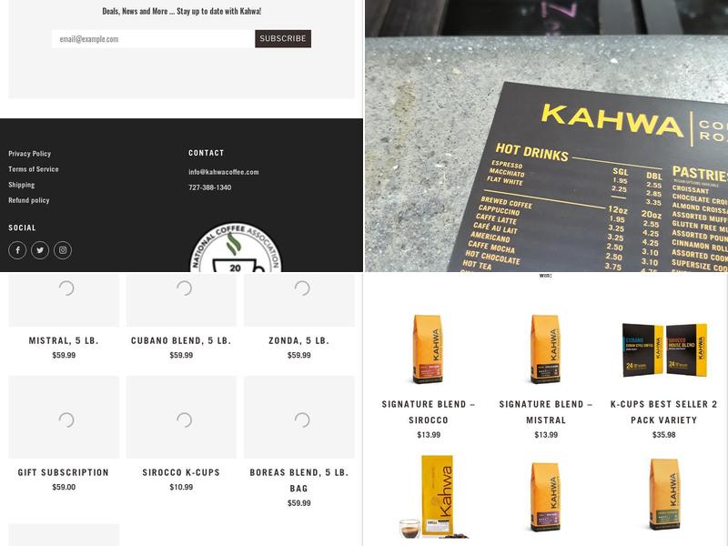 Kahwa Coffee Menu