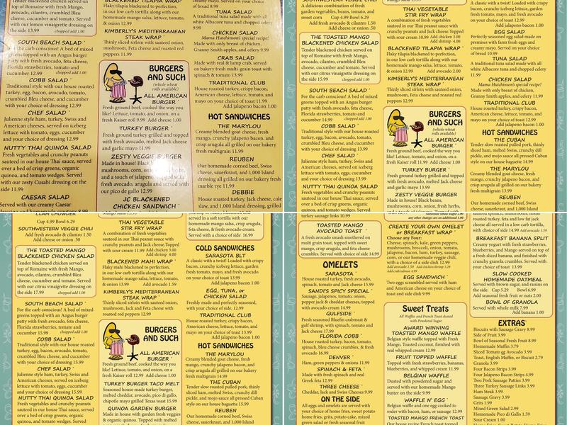 Toasted Mango Cafe Menu