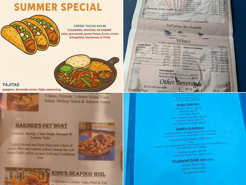 Phillippi Creek Oyster Bar Menu