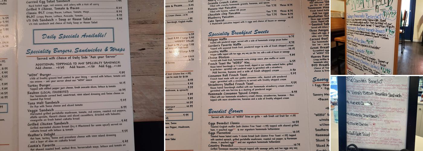 Original Word of Mouth Menu