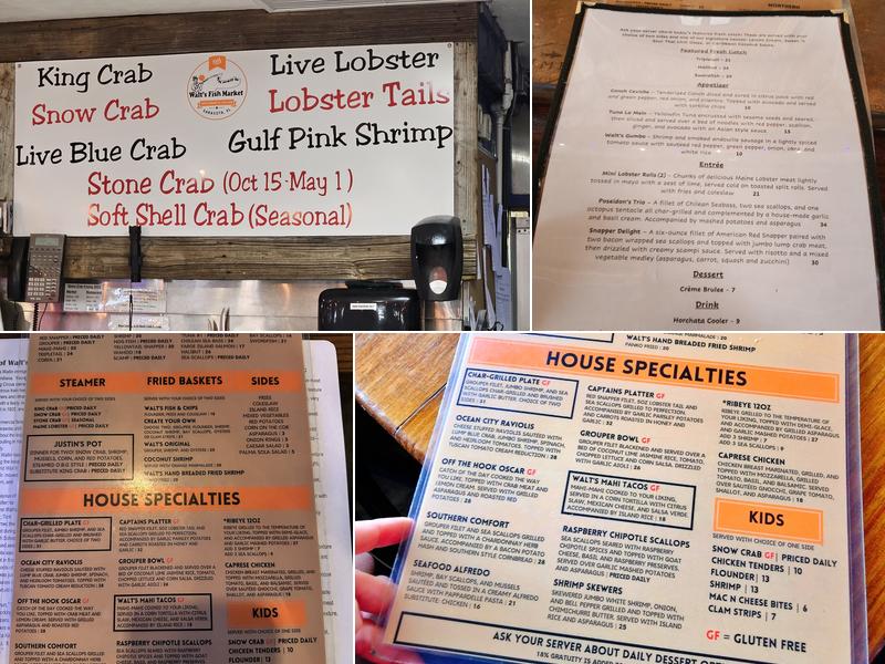 Walt's Fish Market Restaurant Menu