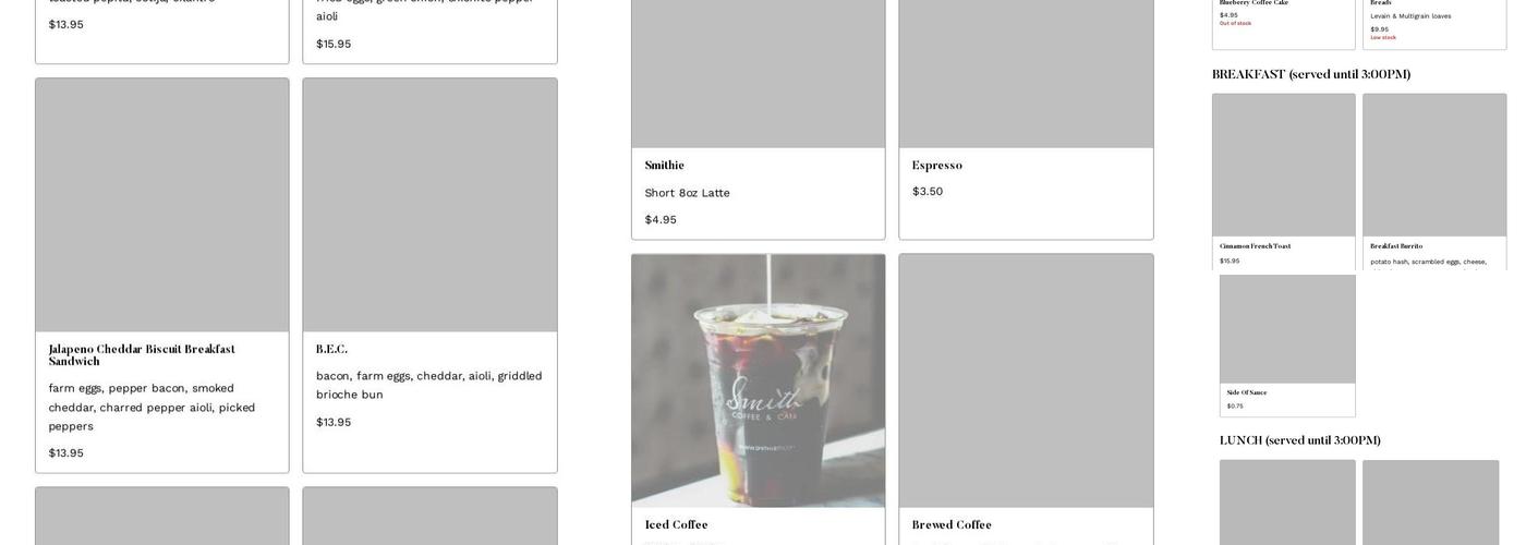 Smith Coffee & Cafe Menu