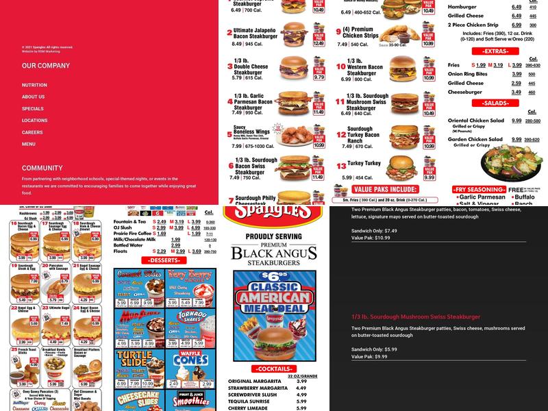 Spangles Menu