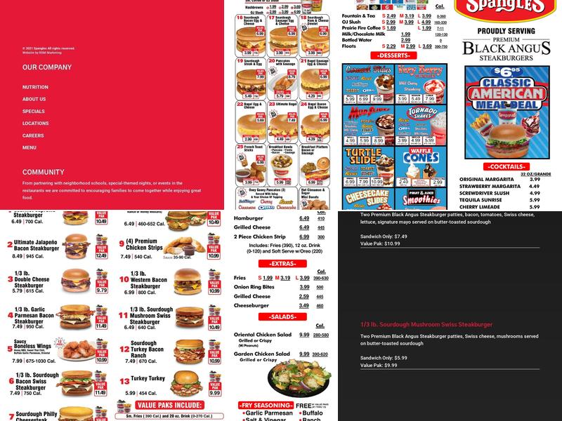 Spangles Menu