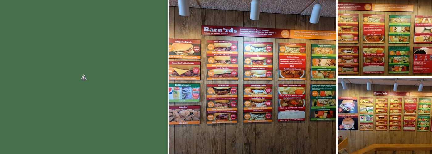Barn'rds Restaurant Menu