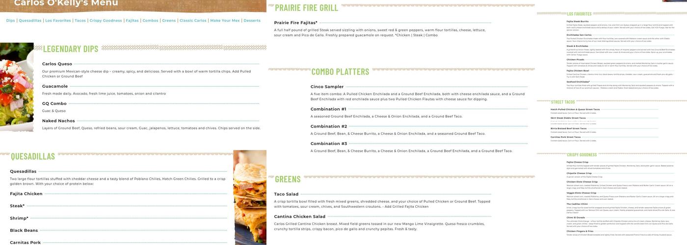 Carlos O'Kelly's - Wichita-West Menu