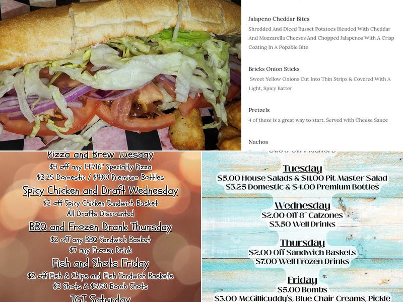 Bricks Bar & Grill Menu