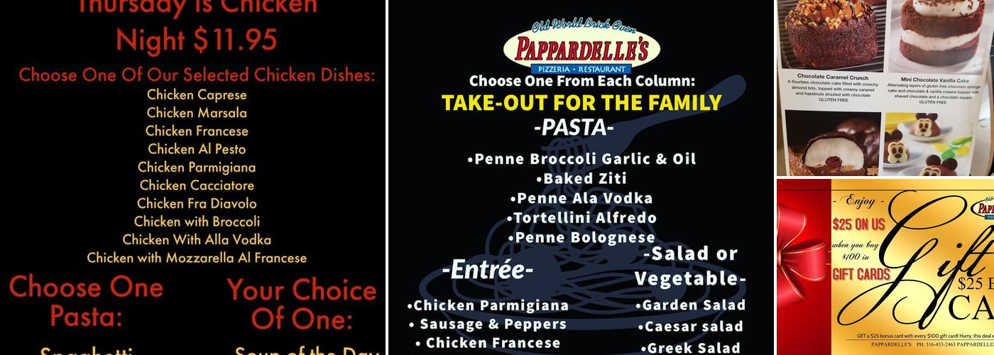 Pappardelle's Pizzeria & Restaurant Menu