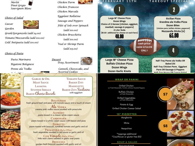 Vincent's Pizza Menu