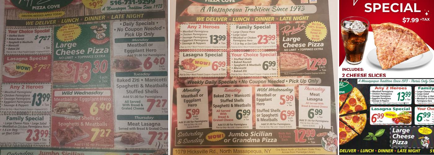 Pappalardo's Pizza Cove Menu