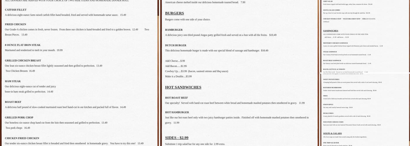 Dutch Kitchen Restaurant Menu
