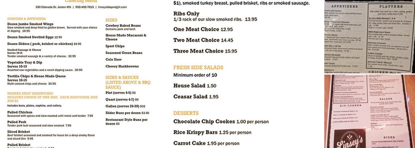 Linsey's BBQ And Grill Menu