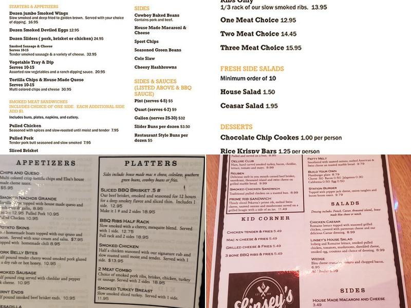 Linsey's BBQ And Grill Menu