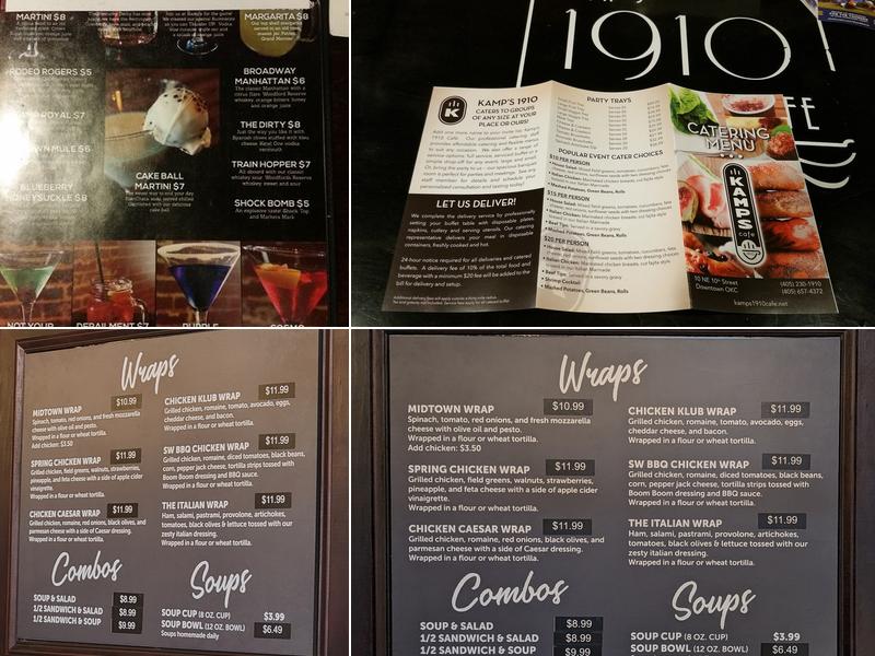 Kamp's 1910 Café Menu