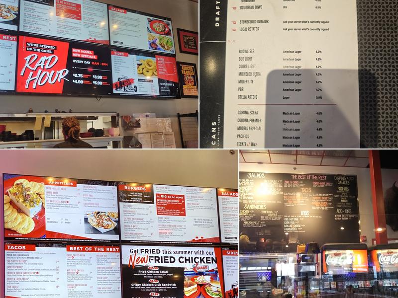 The Garage Burgers & Beer Menu