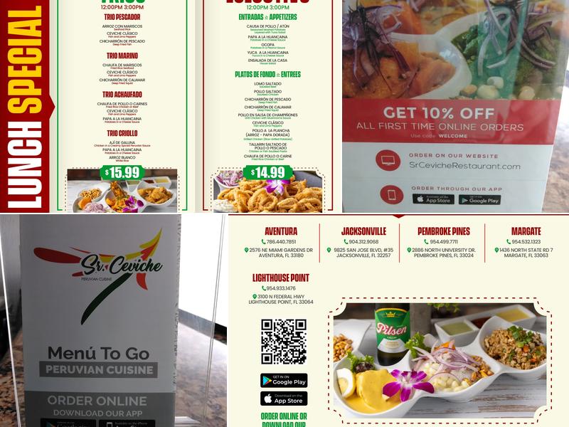 Sr. Ceviche Margate Menu