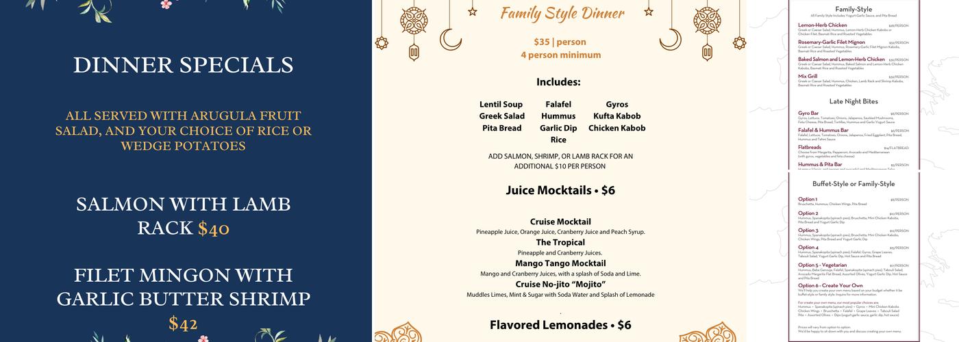 Mediterranean Cruise Cafe Menu