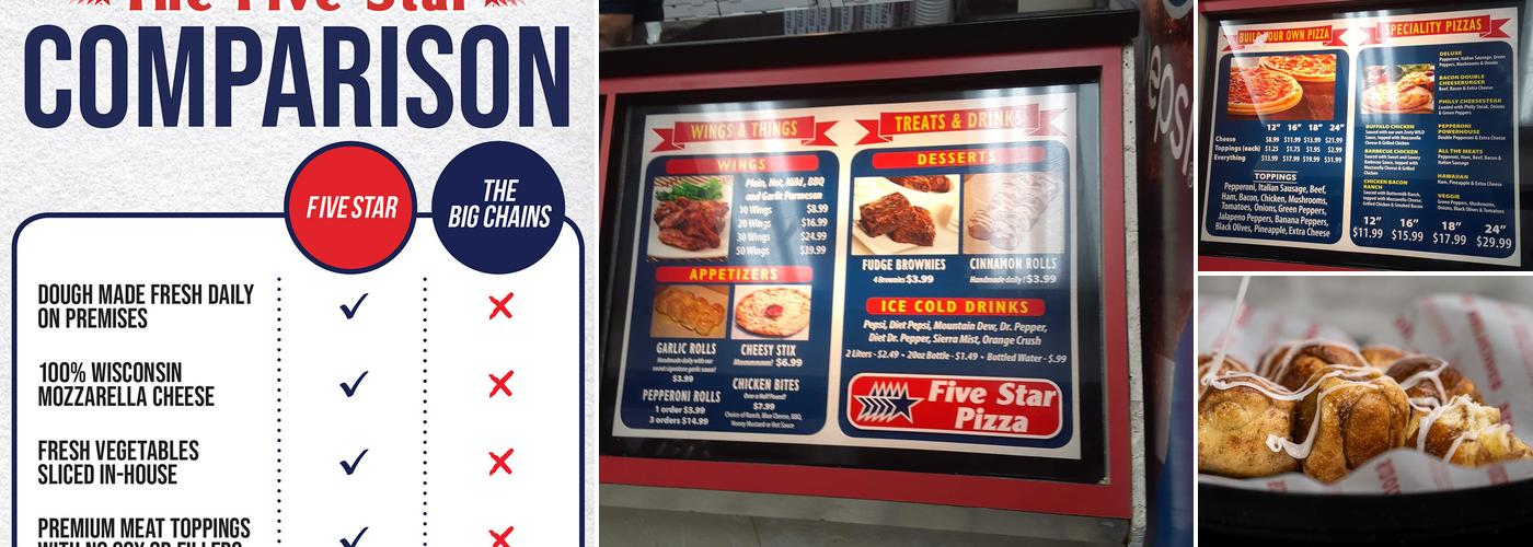 Five Star Pizza Menu