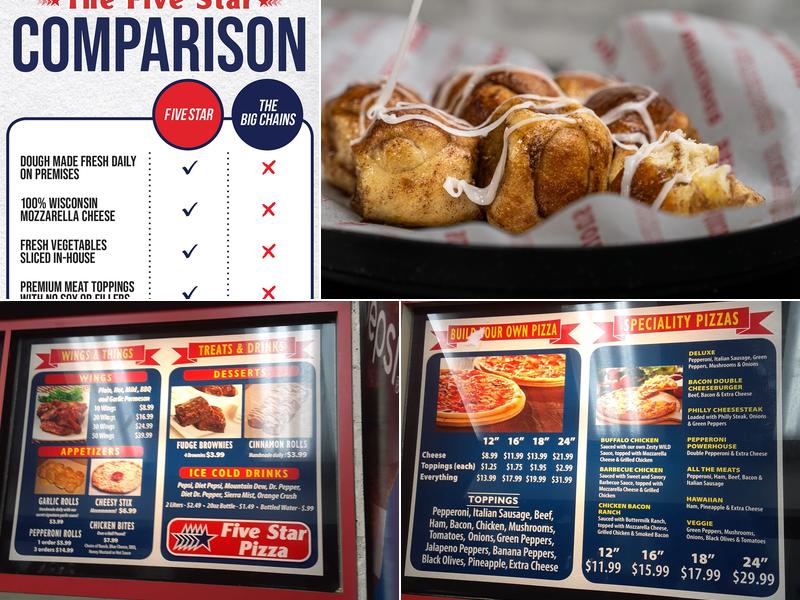 Five Star Pizza Menu