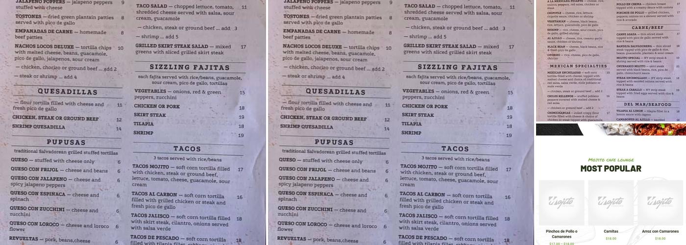 Mojito Cafe & Lounge Menu