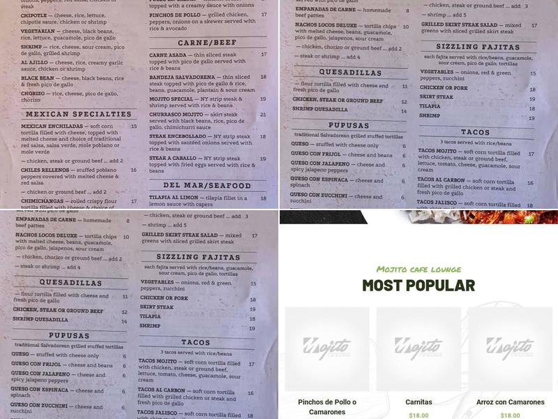 Mojito Cafe & Lounge Menu