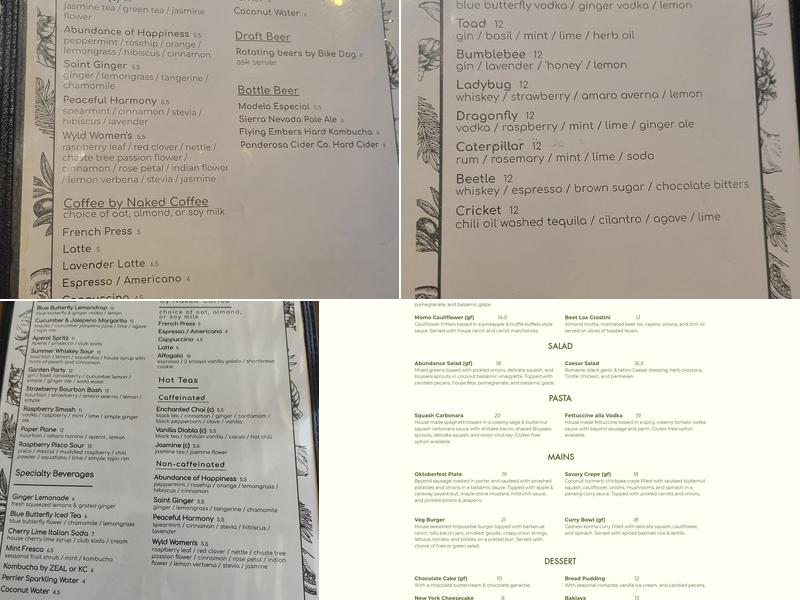 VEG Café & Bar Menu