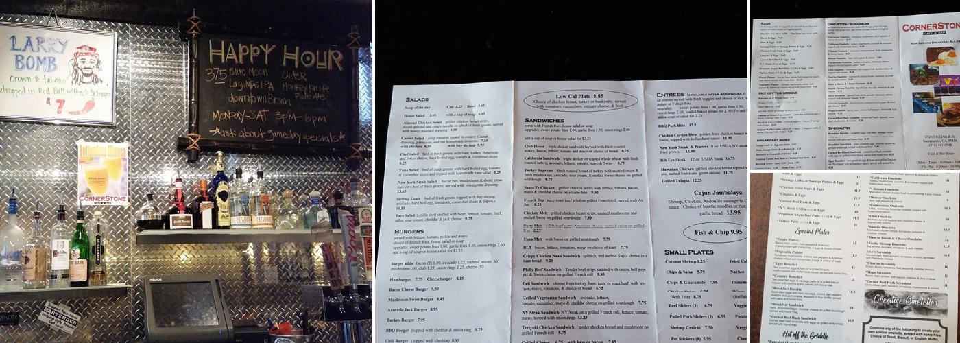 Cornerstone Café & Bar Menu