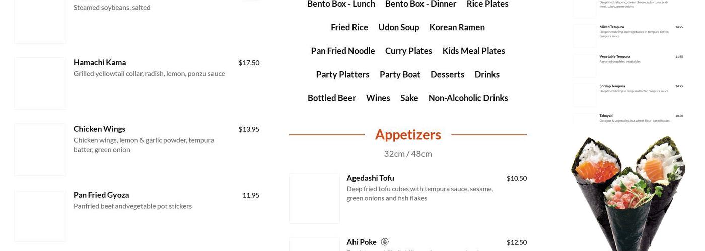 Soho Sushi Menu