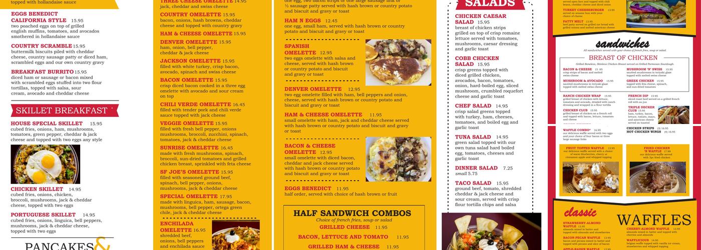 Sunrise Waffle shop Menu