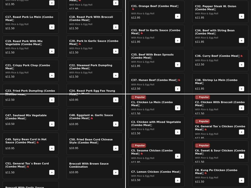Tom's II Kitchen Menu