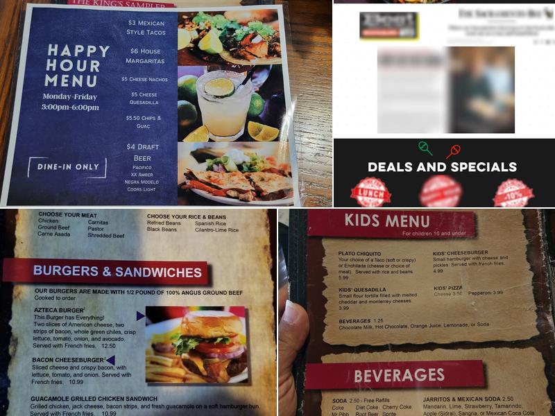 Rey Azteca | Restaurant & Bar Menu