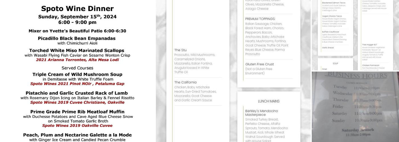 MATTEO'S PIZZA & BISTRO Menu