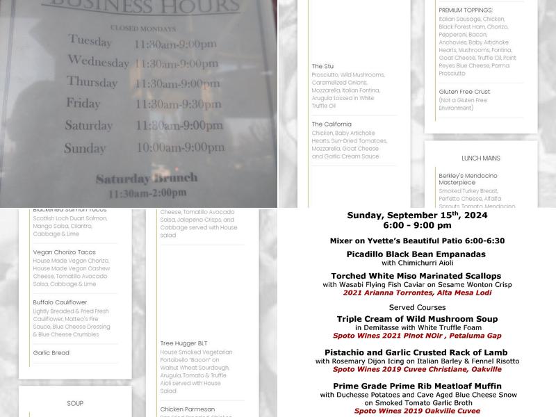 MATTEO'S PIZZA & BISTRO Menu