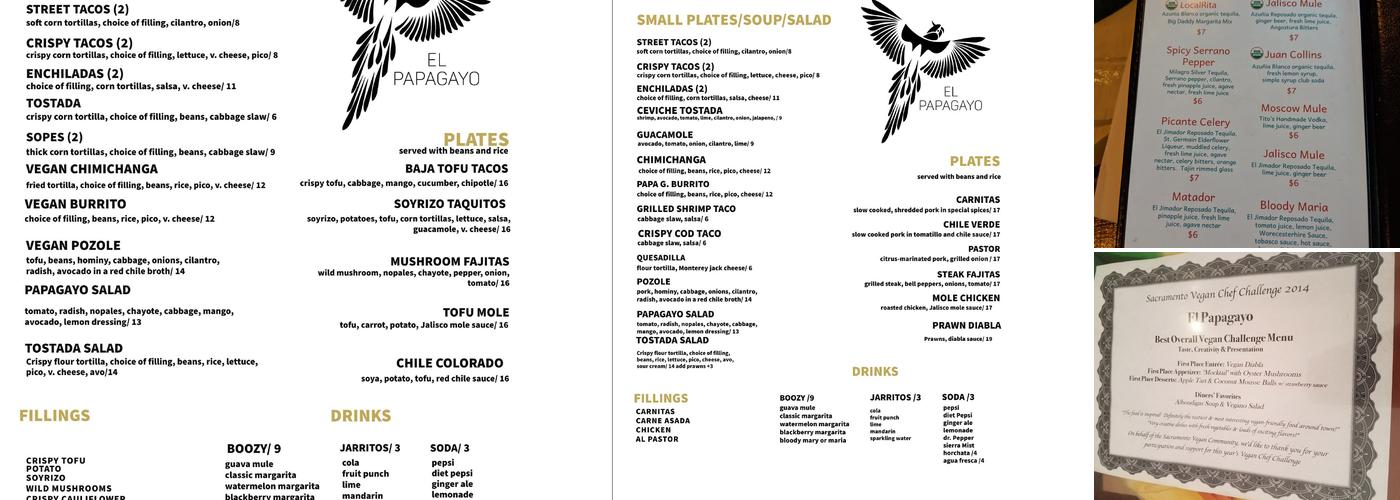 El Papagayo Restaurant Menu