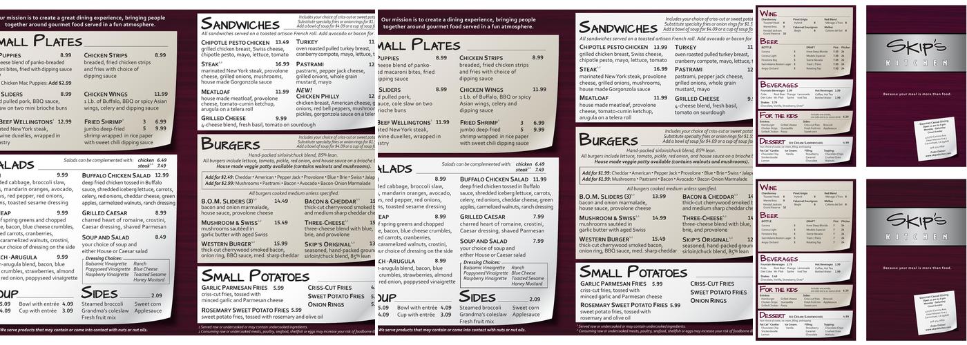Skip's Kitchen Menu