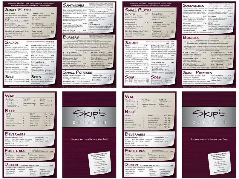 Skip's Kitchen Menu